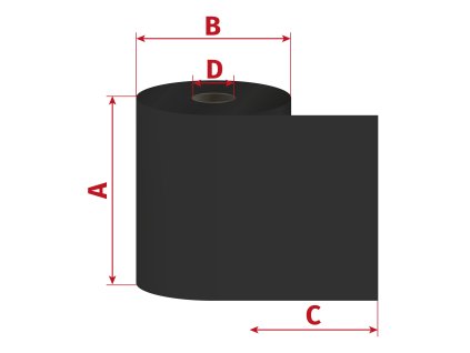 Páska 65mm x 92m TTR premium vosk, D12/OUT/2x zářez/centr na střed