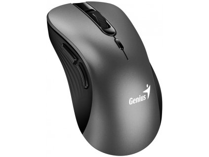 Genius Ergo 8100S Myš, bezdrátová, ergonomická, optická, 1600DPI, 6 tlačítek, USB, kovově šedá