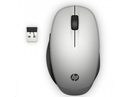 HP Dual Mode Silver Mouse 300 - bluetooth myš, připojení ke dvou PC zároveň