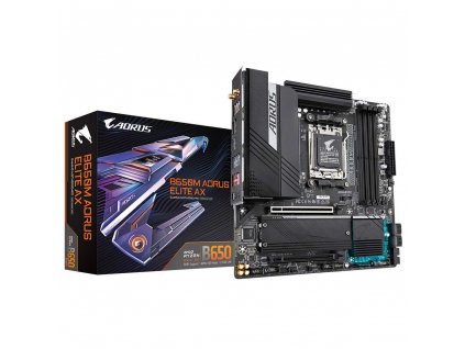 GIGABYTE MB Sc AM5 B650M AORUS ELITE AX, AMD B650, 4xDDR5, 1xDP, 1xHDMI, WI-FI, mATX