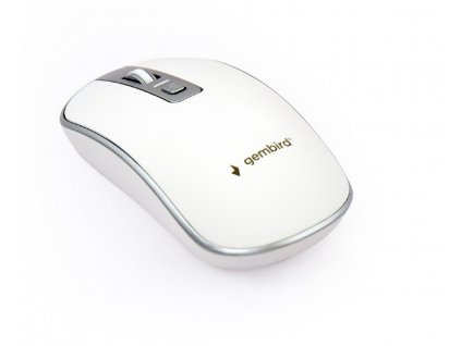 GEMBIRD myš MUSW-4B-06, bílo-stříbrná, bezdrátová, USB nano receiver