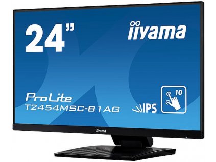 Dotykový monitor IIYAMA ProLite T2454MSC-B1AG, 24" IPS LED, PCAP, 4ms, 250cd/m2, USB, VGA/HDMI, AG, černý