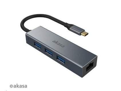 AKASA adaptér USB Type-C 4-In-1 Hub with Ethernet