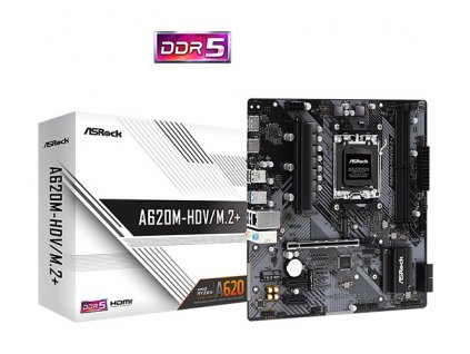 ASRock MB Sc AM5 A620M-HDV/M.2+, AMD A620, 2xDDR5, HDMI, DP