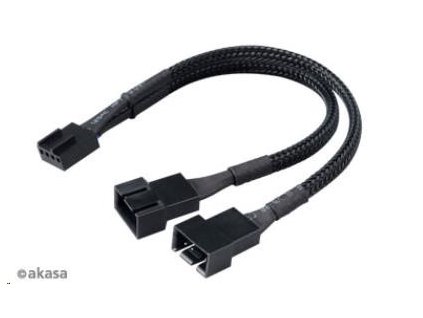 AKASA kabel rozdvojka pro ventilátory, 1x 4-pin fan na 2x 4-pin, 15cm