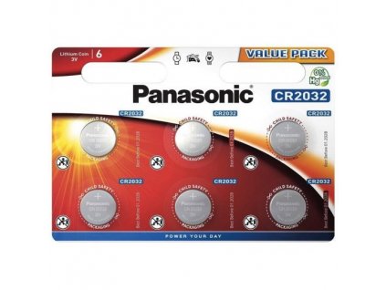 PANASONIC Lithiová baterie (knoflíková) CR-2032EL/6BP 3V (Blistr 6ks)