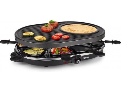 Tristar RA-2731 raclette grill, 1400 W, 5in1, pro 8 lidí, černý