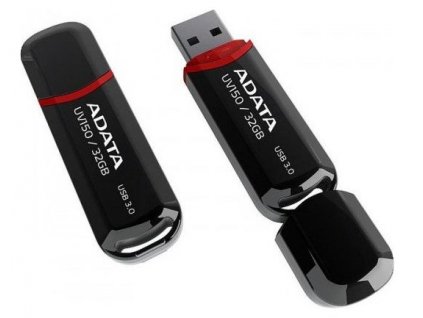 ADATA Flash Disk 32GB UV150, USB 3.1 Dash Drive (R:90/W:20 MB/s) černá