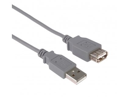 Kabel USB 2.0 A-A, 1 m, prodlužovací, šedá