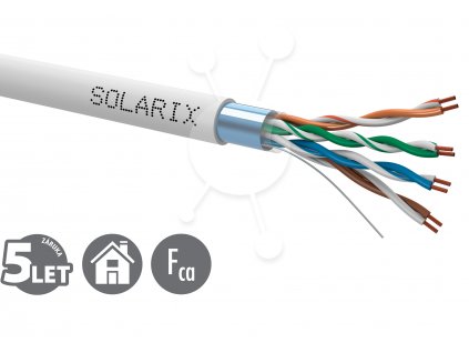 Kabel licna Solarix CAT5E FTP PVC šedý 305m/box SXKL-5E-FTP-PVC