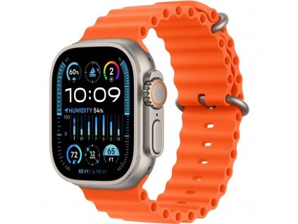Hodinky Apple Watch Ultra 2 GPS + Cellular, 49mm Titanium Case with Orange Ocean Band