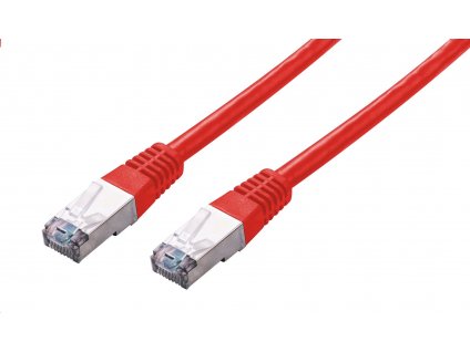 C-TECH Kabel patchcord Cat5e, FTP, červený, 0,25m