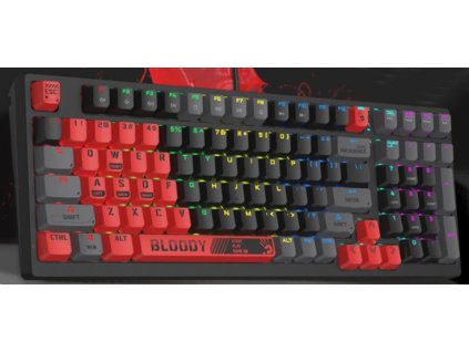 A4tech Bloody S98 Sports mechanická herní klávesnice,RGB podsvícení, Red Switch, USB, CZ, černá/červená