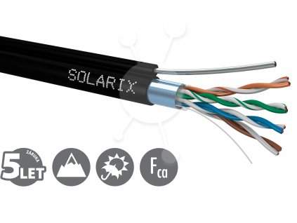 Instalační kabel Solarix CAT5E FTP PE Fca samonosný 305m/cívka SXKD-5E-FTP-PE-SAM