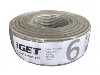 Síťový kabel iGET CAT6 UTP PVC Eca 100m/role