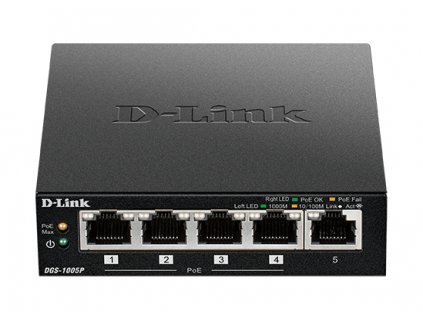 D-Link DGS-1005P 5x10/100/1000 PoE+Switch