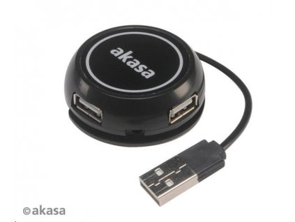 AKASA HUB USB Connect4C 4 in 1, 4x USB 2.0,17cm kabel, externí