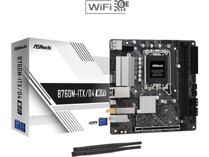 ASRock MB Sc LGA1700 B760M-ITX/D4 WiFi, Intel B760, 2xDDR4, 1xDP, 1xHDMI, mini-ITX