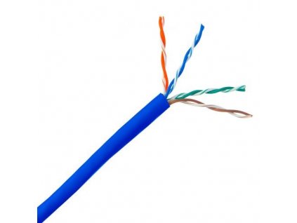UTP kabel PlanetElite, Cat5E, licna(lanko), PVC, modrá, 305m