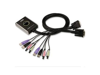 ATEN 2port DVI KVMP, USB 2.0, audio, mini, 1.2m