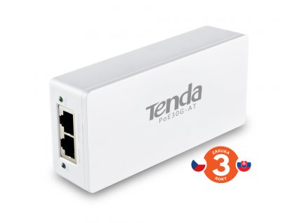 Tenda POE30G-AT Gigabit Power Injector AF/AT 30W, 802.3af, 802.3at, 2x GLAN 10/100/1000 Mb/s, PoE+