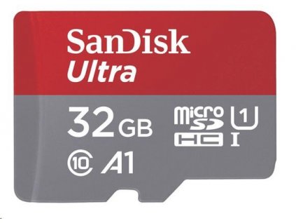 SanDisk MicroSDHC karta 128GB Ultra (140MB/s, A1 Class 10 UHS-I ) + adaptér