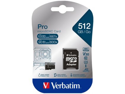 Verbatim Pro microSDXC 512GB V30 U3