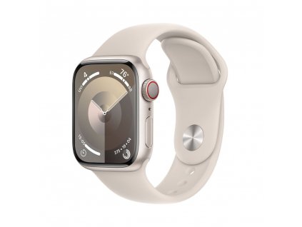Apple Watch Series 9 GPS + Cellular 41mm Starlight Aluminium Case with Starlight Sport Band - S/M