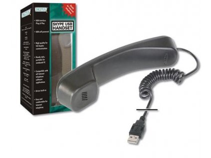 DIGITUS telefonní set/sluchátko pro Skype/MSN/ICQ, USB telefon - Black