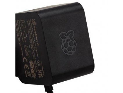 RASPBERRY PI napájecí adaptér 27W/5A pro Rpi 5, USB-C, černá