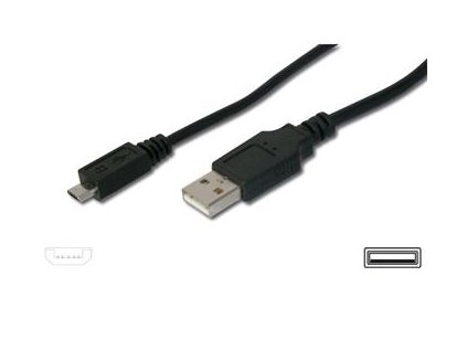 PremiumCord Kabel micro USB 2.0, A-B 5m, černá