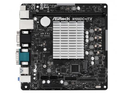 ASROCK N100DC-ITX s integrovaným intel CPU quad-core N100 (1x DDR4, VGA +HDMI, PCI-E, 2xSATA3, M.2 , 7.1, GLAN, miniITX)