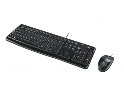 LOGITECH drátový set Desktop MK120, klávesnice + myš, CZ, USB, černá-šedá