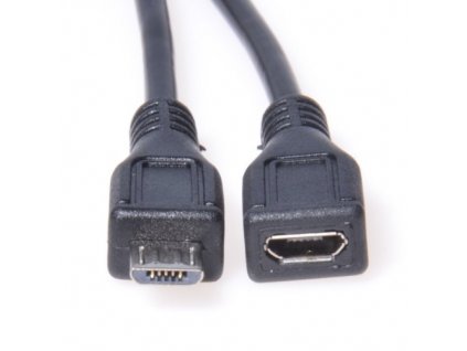 Kabel prodlužovací micro USB 2.0 male-female černý 2 m