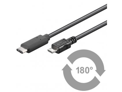 Kabel USB 3.1 konektor C/male - USB 2.0 konektor Micro-B/male ,0,6m