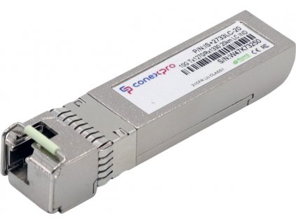 SFP modul Conexpro průmyslový optický, 10G SFP+, WDM/BiDi, SM, Tx1270/Rx1330nm, 20km, 1x LC, DDM