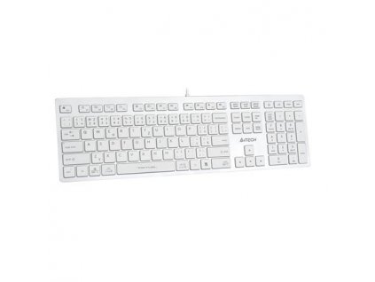 A4tech FX50, kancelářská klávesnice, nízkoprofilová , USB, CZ/SK, bílá