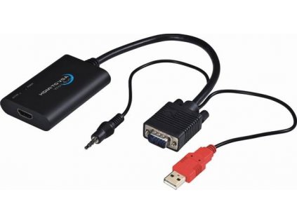 Redukce HDMI elektronický konvertor na rozhraní VGA + audio