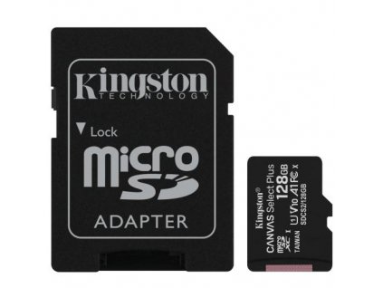 KINGSTON micro SD card SDXC 128GB Canvas Select Plus + SD adaptér