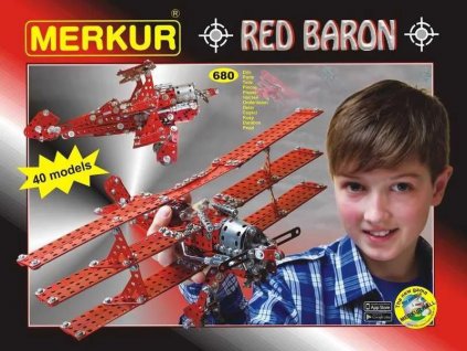 Stavebnice Merkur Red Baron, 680 dílů, 40 modelů