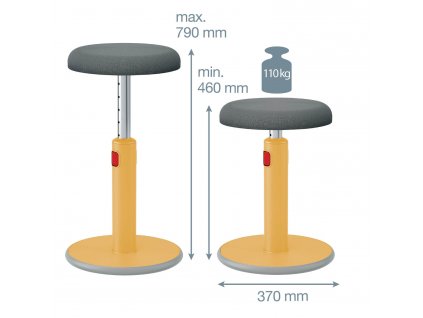 Leitz Ergo Cosy ergonomická balanční židle, žlutá