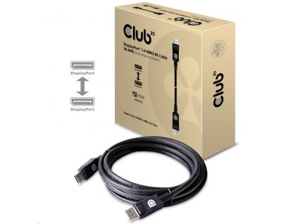 Club3D Kabel certifikovaný DisplayPort 1.4, HBR3, 8K60Hz (M/M), 3m, 28 AWG