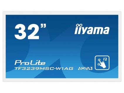 32'' iiyama TF3239MSC-W1AG: AMVA, FullHD, capacitive, 12P, 500cd/m2, VGA, HDMI, DP, 24/7, IP54, černý