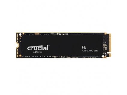 CRUCIAL P3 SSD NVMe M.2 500GB PCIe (čtení max. 3500MB/s, zápis max. 1900MB/s)