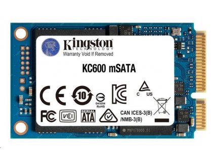 Kingston SSD 256GB KC600 SATA3 mSATA (R:550, W:520MB/s)