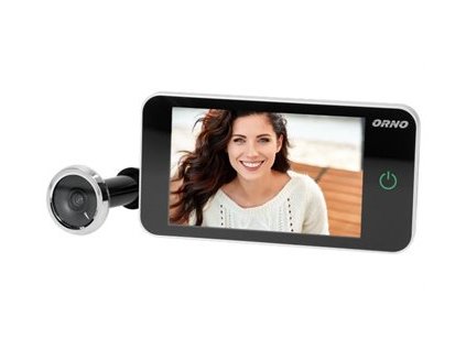 "BAZAR" Dveřní kukátko ORNO OR-WIZ-1107, digitalní s kamerou, 4" LCD, stříbrná