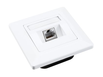 SOLARIX Zásuvka Solarix CAT6 STP 1 x RJ45 pod omítku bílá SX9-1-6-STP-WH