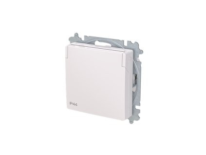 ABB ZONI Zásuvka 6619T-A06995 500 s víčkem, bezšroubové svorky, IP44, Zoni®, bílá