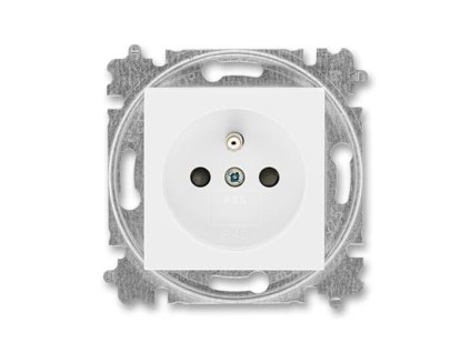 ABB LEVIT Zásuvka 6619H-A06357 03 s clonkami, bezšroubové svorky, IP40, bílá / bílá