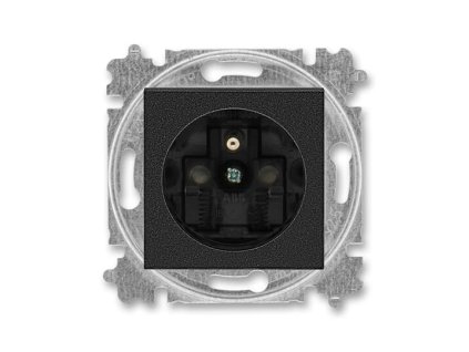 ABB LEVIT Zásuvka 6619H-A06357 63 s clonkami, bezšroubové svorky, IP40, onyx / kouřová černá